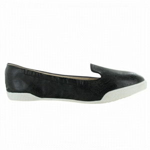 Kruzers by Fit Kicks Foldable Shoes Flats Black Snake Skin Pattern Size Large